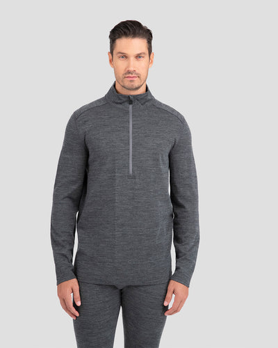Men's Ultra Merino Half Zip | Color: Charcoal Heather |  #color_charcoal-heather
