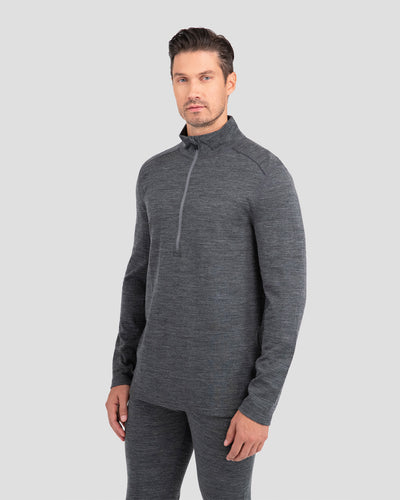 Men's Ultra Merino Half Zip | Color: Charcoal Heather |  #color_charcoal-heather