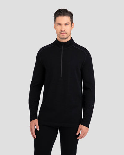 Men's Ultra Merino Half Zip | Color: Black |  #color_black