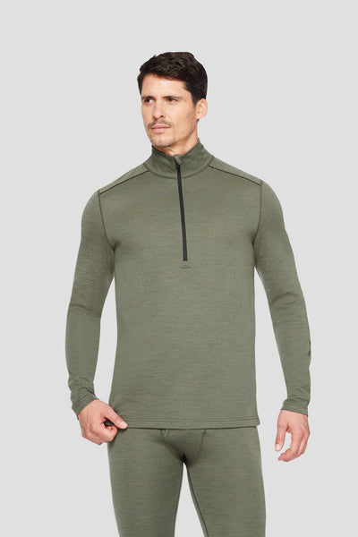 Men's Ultra Merino Half Zip | Color: Moss |  #color_moss