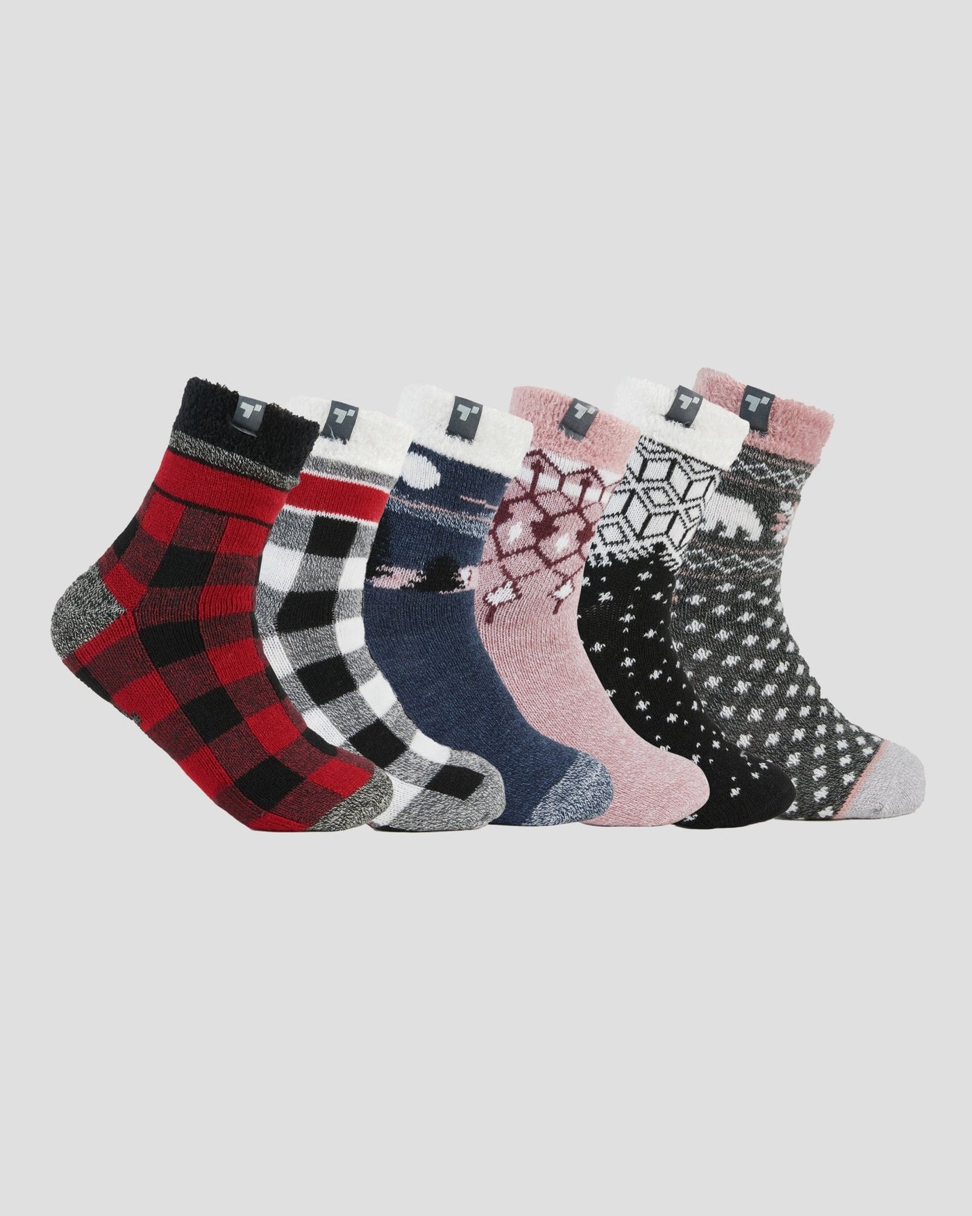 Double Layer Cabin Socks (6 Pairs) | Color: Assorted