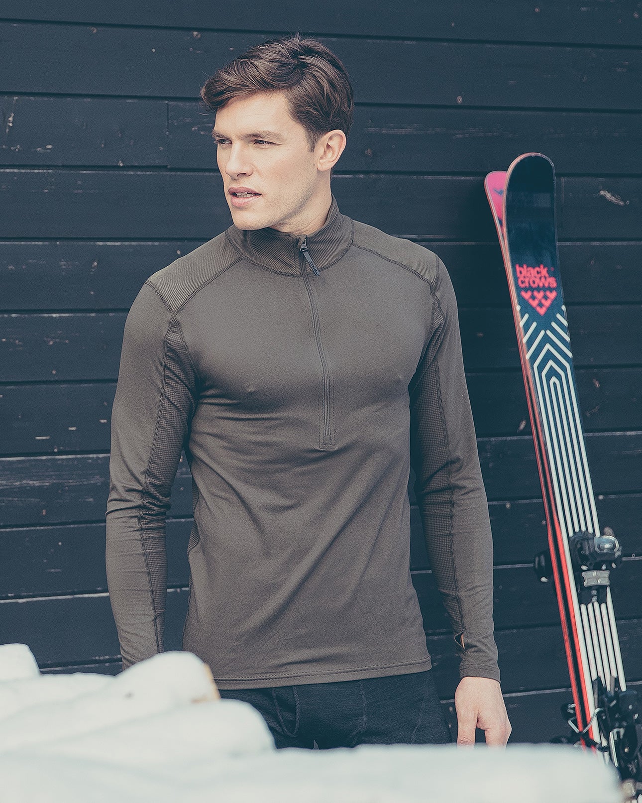 Men's Thermolator® Performance Half Zip | Color: Dark Grey Melange |  #color_dark-grey-melange