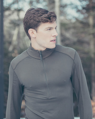 Men's Thermolator® Performance Half Zip | Color: Dark Grey Melange |  #color_dark-grey-melange