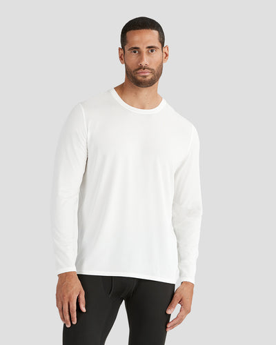 Men's Ventilator Long Sleeve Performance Tee | Color: White | #color_white