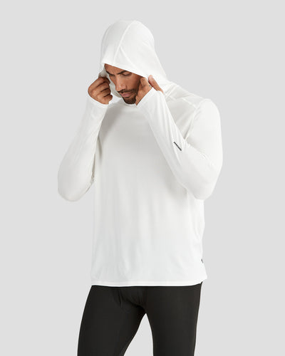 Men's Ventilator Long Sleeve Performance Hoodie | Color: White