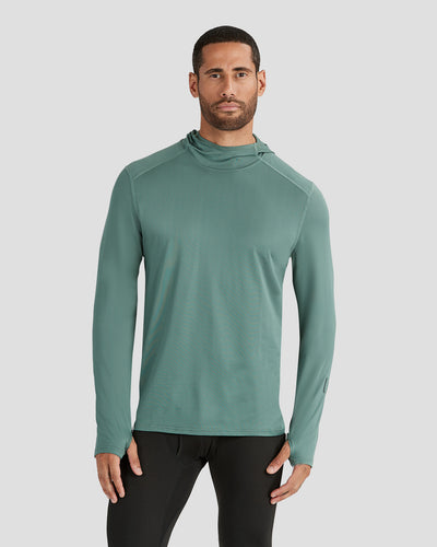 Men's Ventilator Long Sleeve Performance Hoodie | Color: Forest