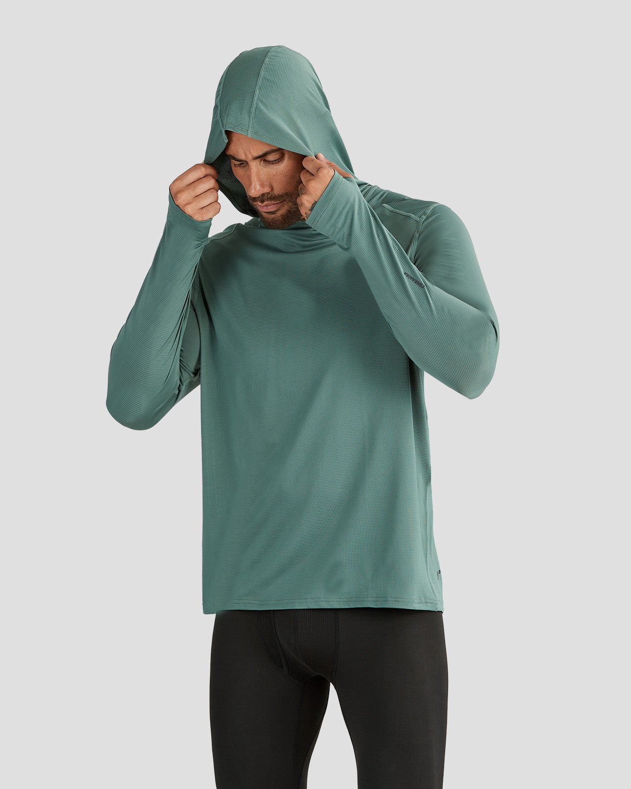 Men's Ventilator Long Sleeve Performance Hoodie | Color: Forest