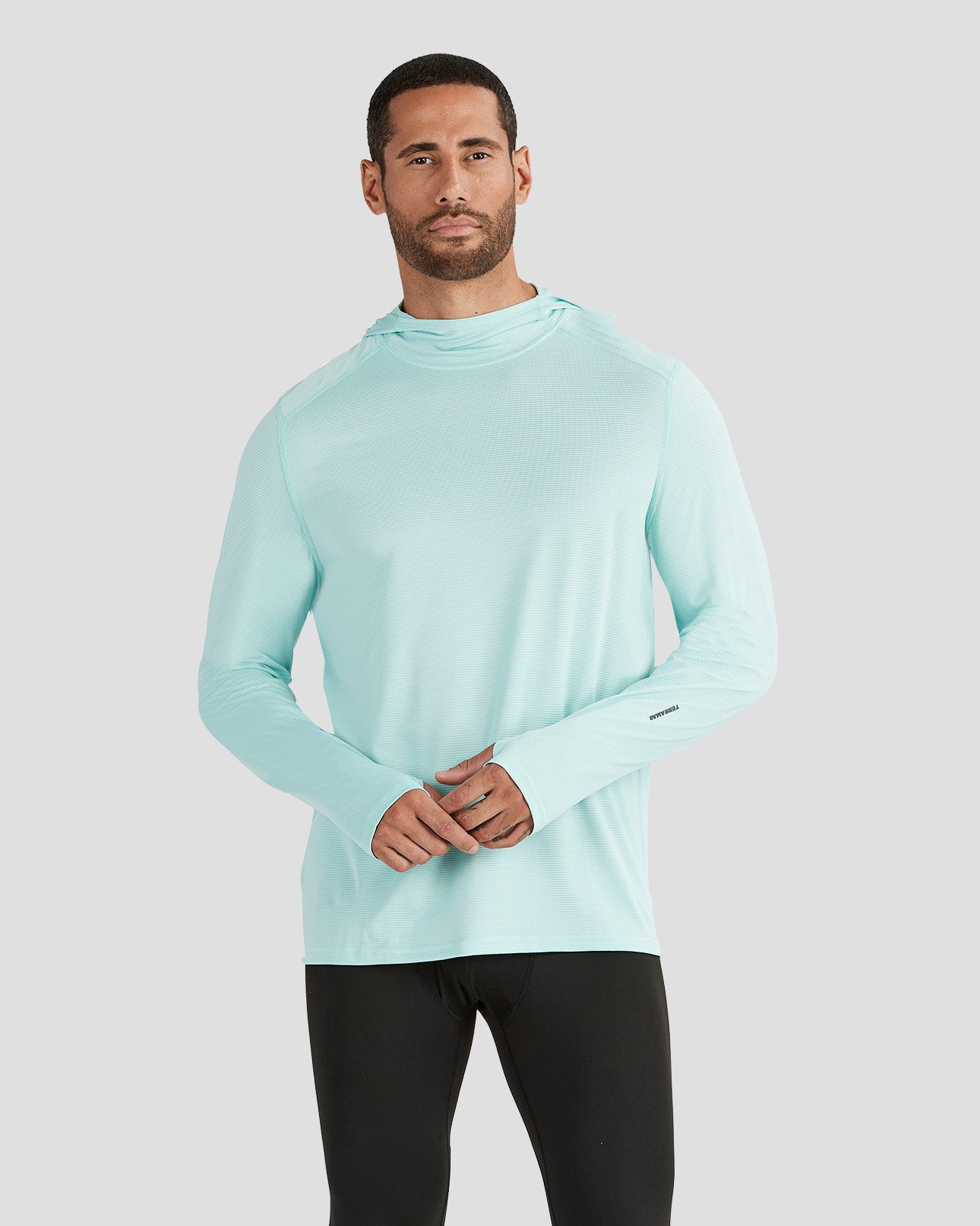 Men's Ventilator Long Sleeve Performance Hoodie | Color: Aqua