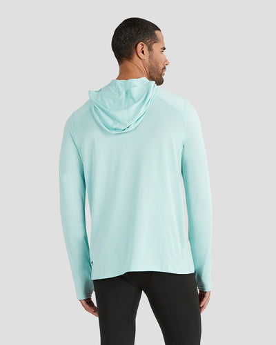 Men's Ventilator Long Sleeve Performance Hoodie | Color: Aqua