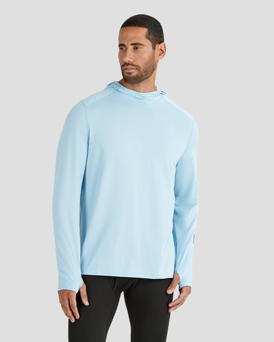 Men's Ventilator Long Sleeve Performance Hoodie | Color: Clear Water