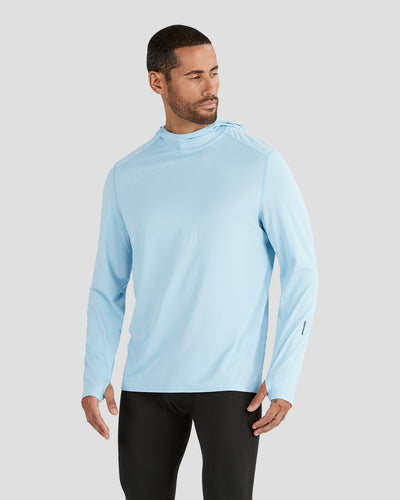 Men's Ventilator Long Sleeve Performance Hoodie | Color: Clear Water