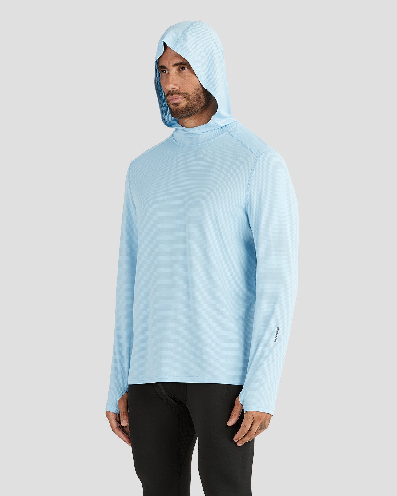 Men's Ventilator Long Sleeve Performance Hoodie | Color: Clear Water