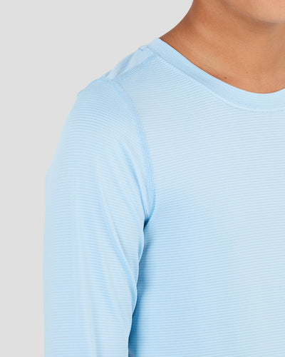 Kid's Ventilator Long Sleeve Performance Tee | Color: Clear Water