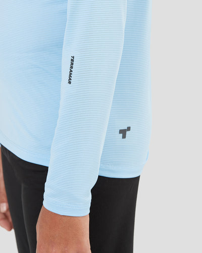 Kid's Ventilator Long Sleeve Performance Tee | Color: Clear Water | #color_clear-water