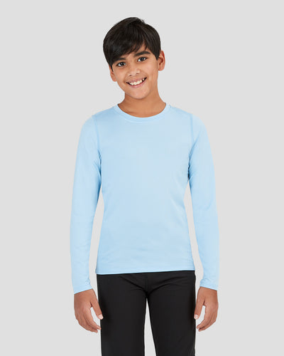 Kid's Ventilator Long Sleeve Performance Tee | Color: Clear Water | #color_clear-water