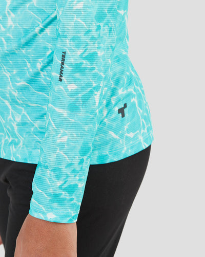 Kid's Ventilator Long Sleeve Performance Tee | Color: Tropical Water Print | #color_tropical-water-print