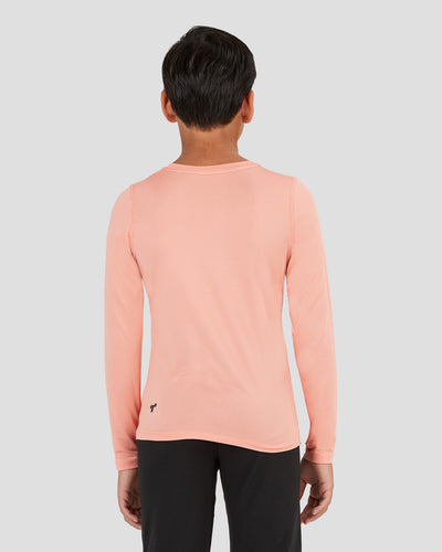 Kid's Ventilator Long Sleeve Performance Tee | Color: Coral | #color_coral
