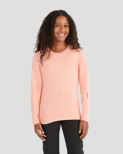 Kid's Ventilator Long Sleeve Performance Tee | Color: Coral