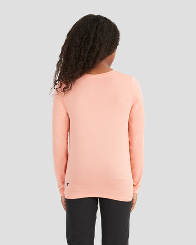 Kid's Ventilator Long Sleeve Performance Tee | Color: Coral