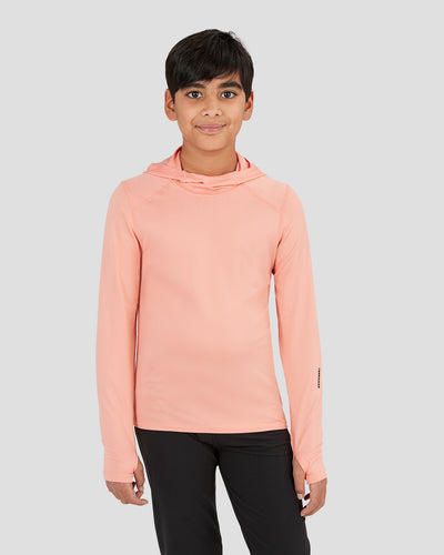 Kids' Ventilator All-Season Performance Hoodie | Color: Coral