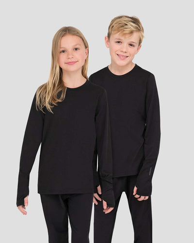 Kids' Thermolator® Midweight Performance Baselayer Crew Shirt | Color: Black