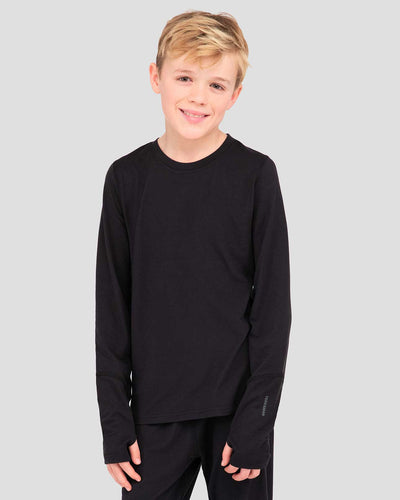 Kids' Thermolator® Midweight Performance Baselayer Crew Shirt | Color: Black