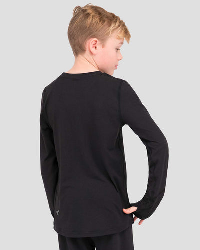 Kids' Thermolator® Midweight Performance Baselayer Crew Shirt | Color: Black