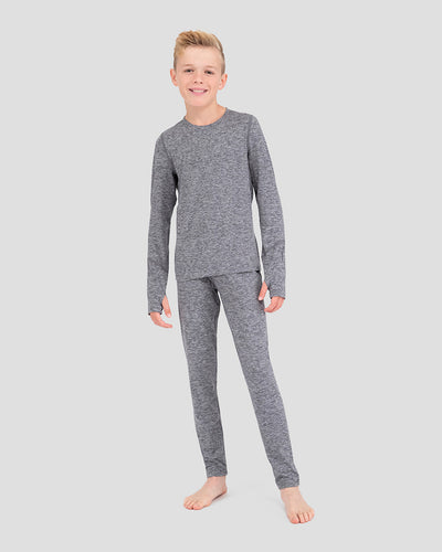 Kids' Thermolator® Midweight Performance Baselayer Pants | Color: Dark Grey Melange