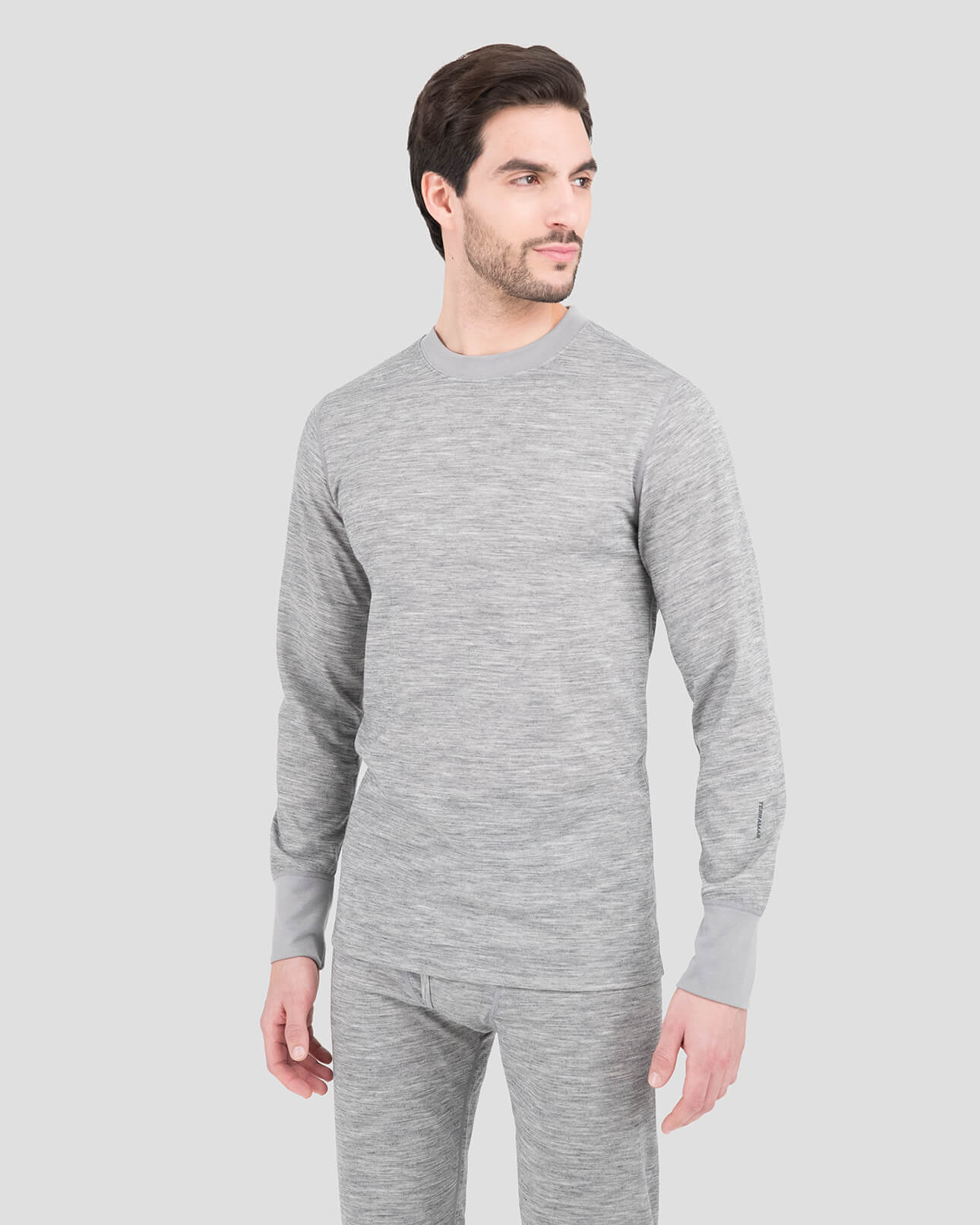 Men's Heritage Heavyweight Merino Wool Bi-Layer Thermal Crew Shirt | Color: Grey Heather