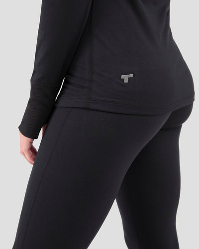 Women's Cloud Nine Midweight Performance Baselayer Scoop Shirt | Color: Black |  #color_black