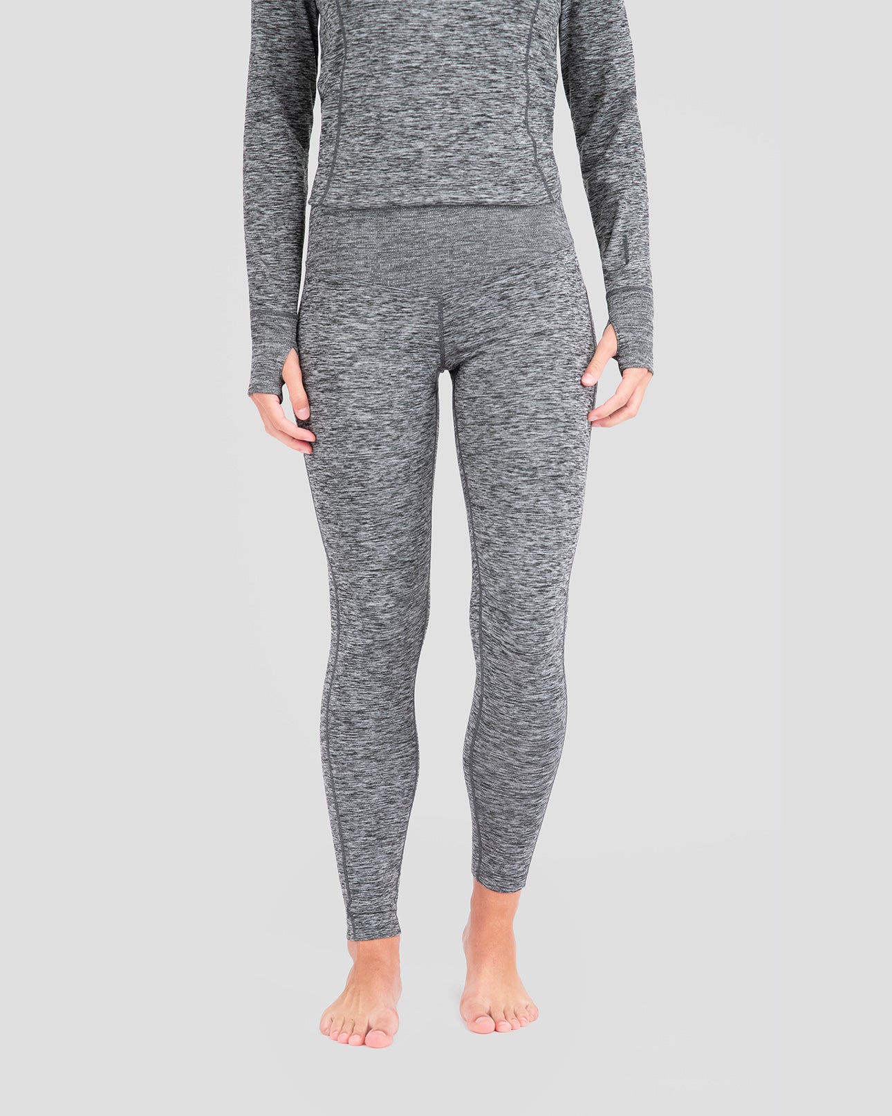 Women's Cloud Nine Midweight Performance Baselayer Leggings | Color: Dark Grey Melange |  #color_dark-grey-melange