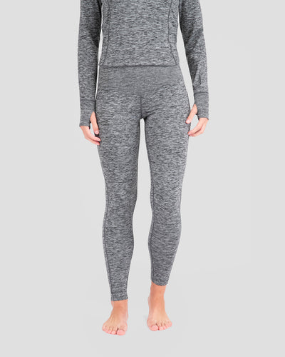 Women's Cloud Nine Midweight Performance Baselayer Leggings | Color: Dark Grey Melange |  #color_dark-grey-melange