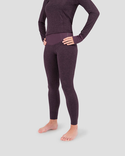 Women's Cloud Nine Midweight Performance Baselayer Leggings | Color: Blackberry Melange |  #color_blackberry-melange