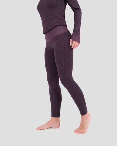 Women's Cloud Nine Midweight Performance Baselayer Leggings | Color: Blackberry Melange |  #color_blackberry-melange