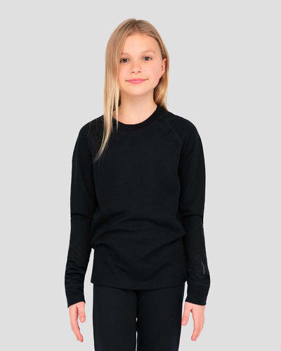 Kids' Thermapeak® Heritage Midweight Thermal Crew Shirt | Color: Black