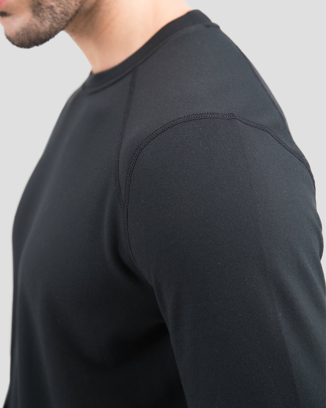 Big & Tall Men's Military Heritage Expedition Weight Fleece Thermal Crew Shirt | Color: Black