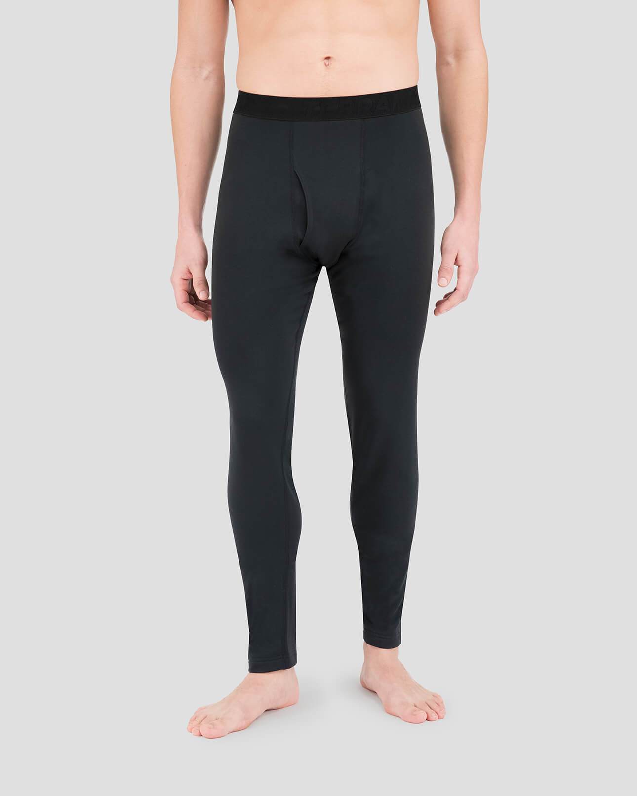 Big & Tall Men's Military Heritage Expedition Weight Fleece Thermal Pants | Color: Black | #color_black