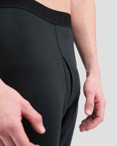 Big & Tall Men's Military Heritage Expedition Weight Fleece Thermal Pants | Color: Black | #color_black