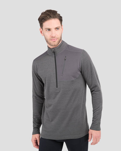 Men's Ecolator® Performance Quarter Zip | Color: Dark Grey Heather