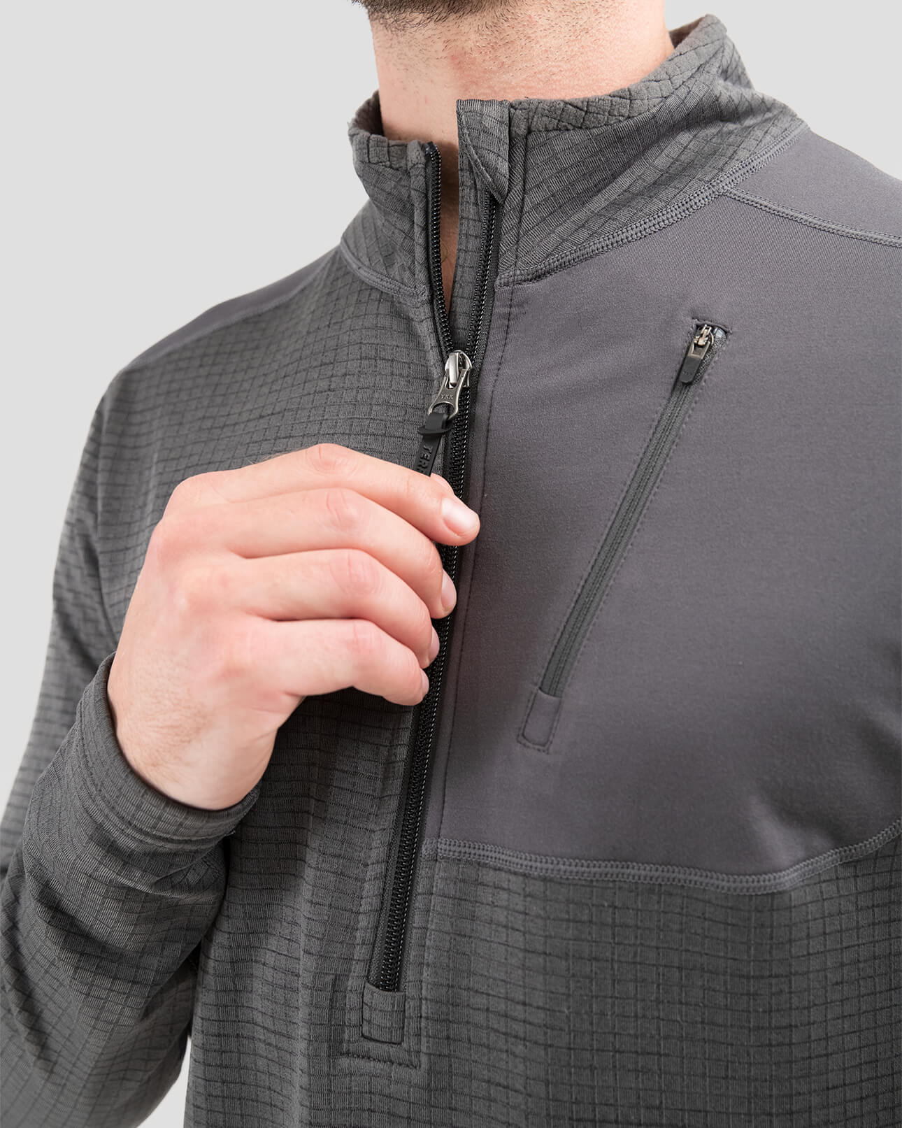 Men's Ecolator® Performance Quarter Zip | Color: Dark Grey Heather