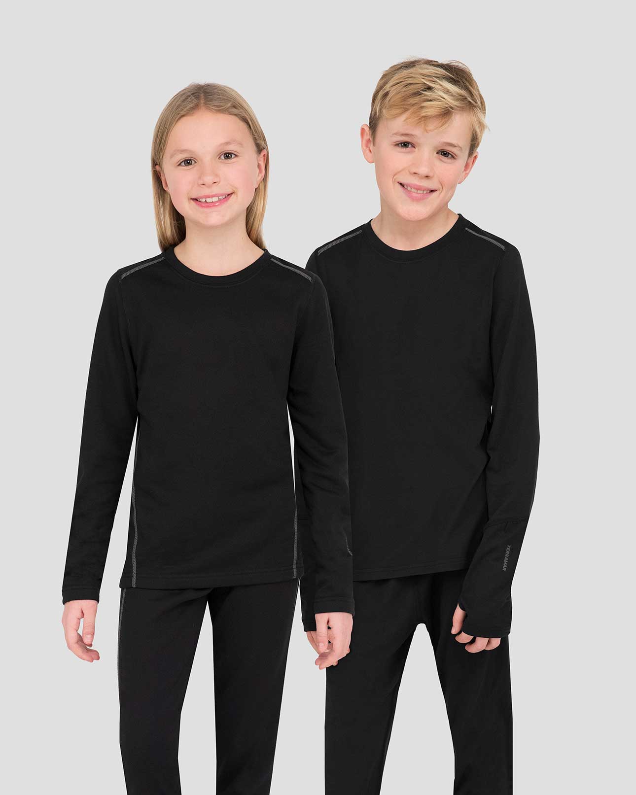 Kids' Genesis Heritage Expedition Weight Fleece Thermal Crew Shirt | Color: Onyx