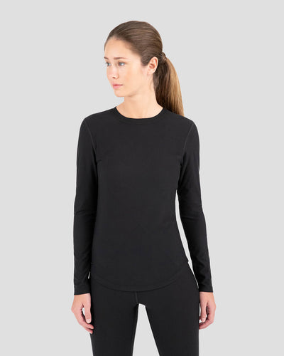 Women's Transport® Lightweight Performance Thermal Crew Shirt | Color: Black