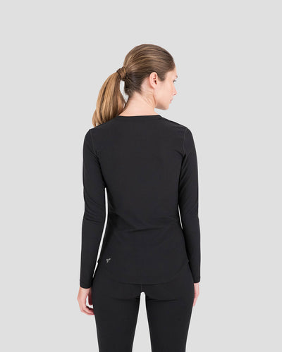 Women's Transport® Lightweight Performance Thermal Crew Shirt | Color: Black