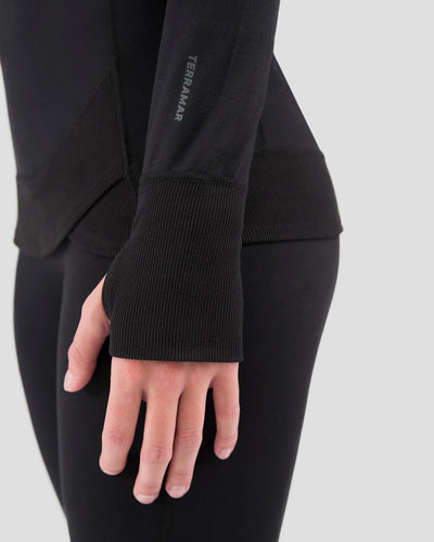 Women's Cloud Nine Performance Half Zip | Color: Black| #color_black