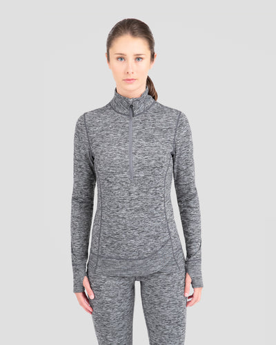 Women's Cloud Nine Performance Half Zip | Color: Dark Grey Melange | #color_dark-grey-melange