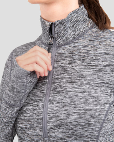 Women's Cloud Nine Performance Half Zip | Color: Dark Grey Melange | #color_dark-grey-melange