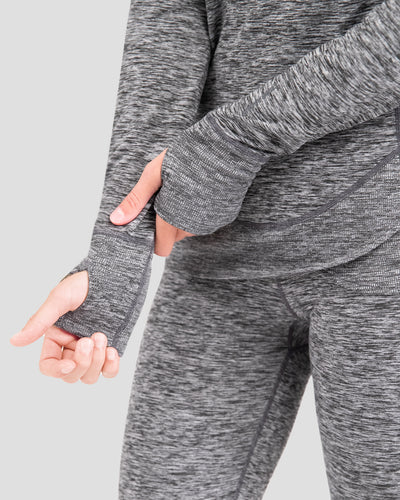 Women's Cloud Nine Performance Half Zip | Color: Dark Grey Melange | #color_dark-grey-melange
