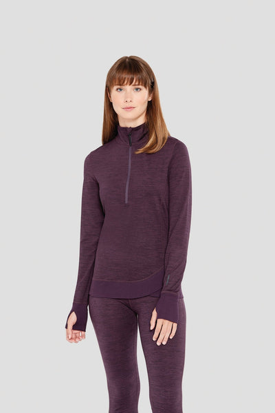 Women's Cloud Nine Performance Half Zip | Color: Blackberry Melange | #color_blackberry-melange