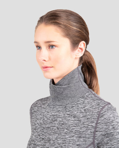 Women's Cloud Nine Midweight Performance Thermal Turtleneck | Color: Dark Grey Melange