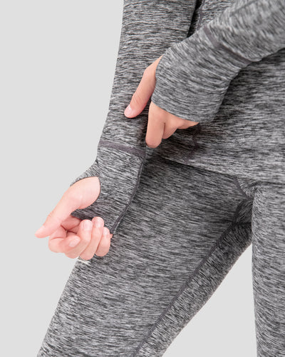 Women's Cloud Nine Midweight Performance Thermal Turtleneck | Color: Dark Grey Melange